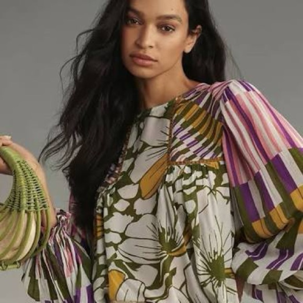 Anthropologie BL-NK Blouse NWT